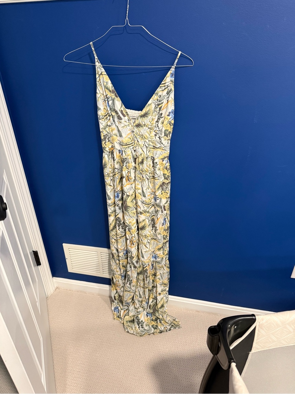 Abercrombie & Fitch Floral Maxi Dress in Yellow and Blue